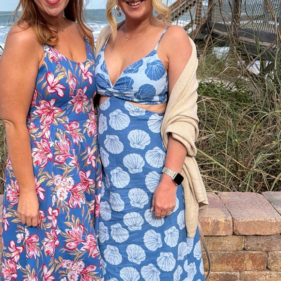 Abercrombie & Fitch Dresses & Skirts - Abercrombie & Fitch Blue and White Backless Dress